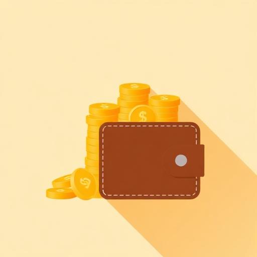 Coins and a wallet at the market